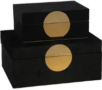 9 Inch Black and Gold Velveteen Jewelry Box