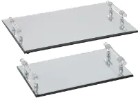 12  Rectangle Mirrored Tray with Handles