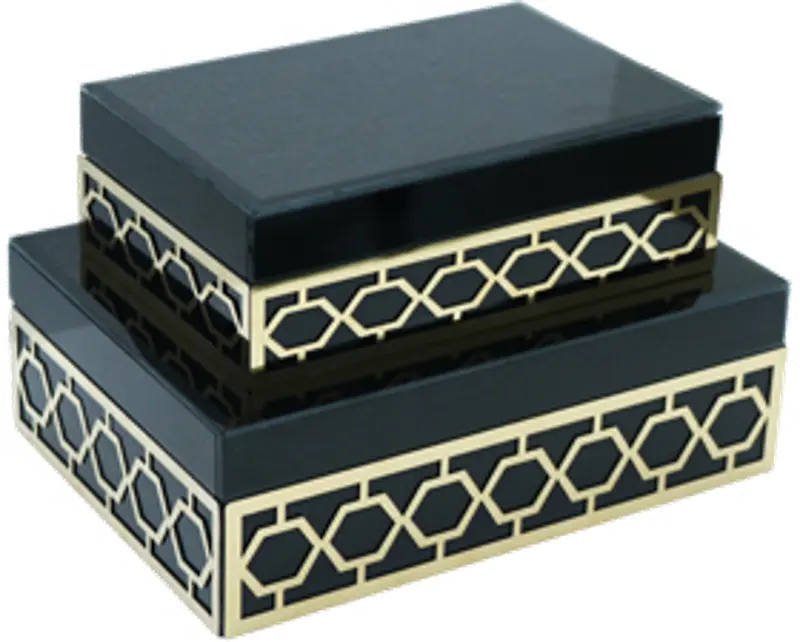 10 Inch Teal Wood and Glass Jewelry Box