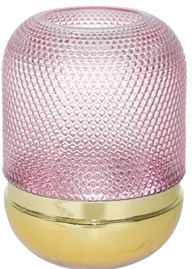 8 Inch Pink and Gold Dotted Glass Vase-1