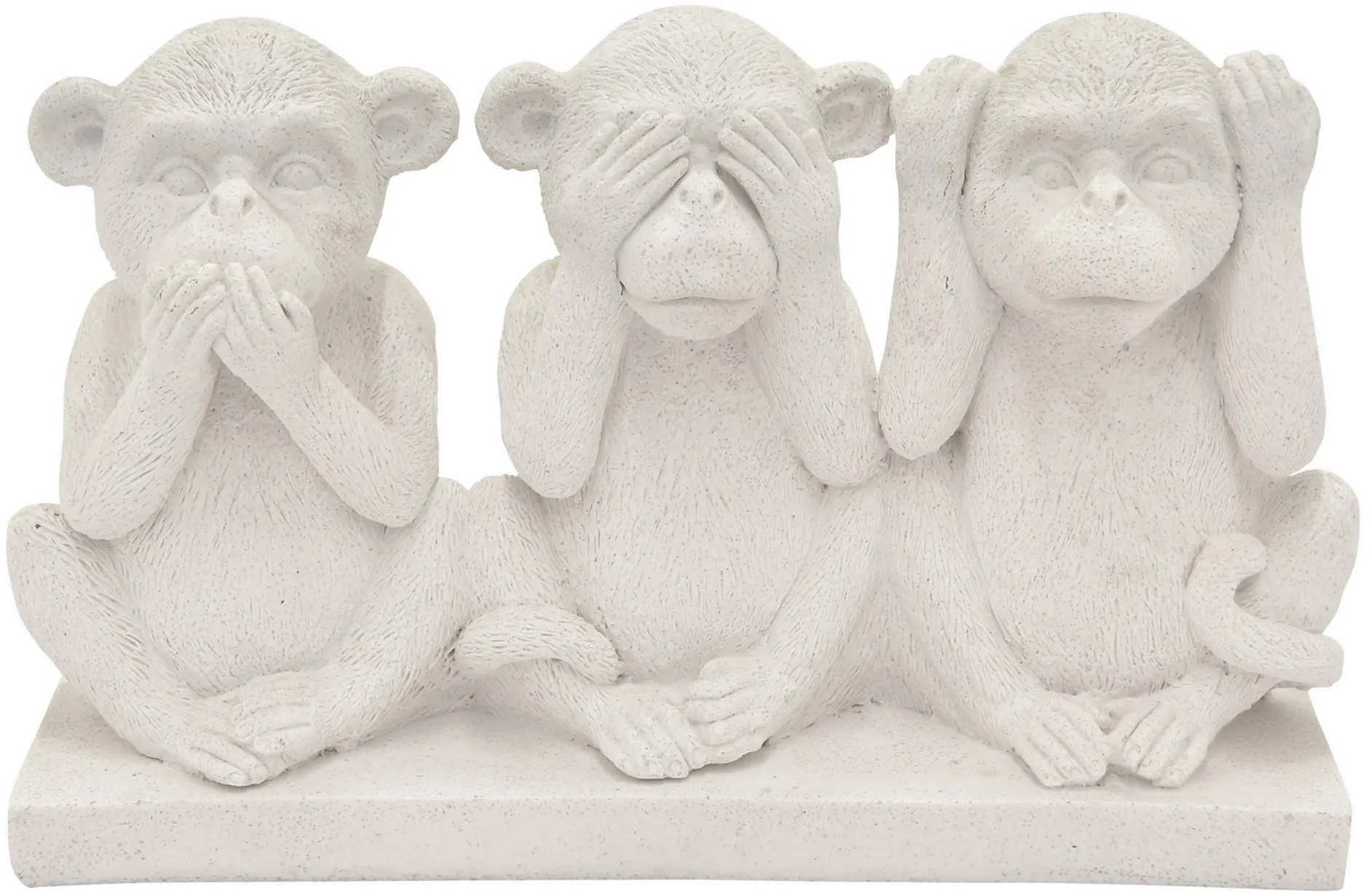Off White Ceramic Monkey Sculpture on Base-1