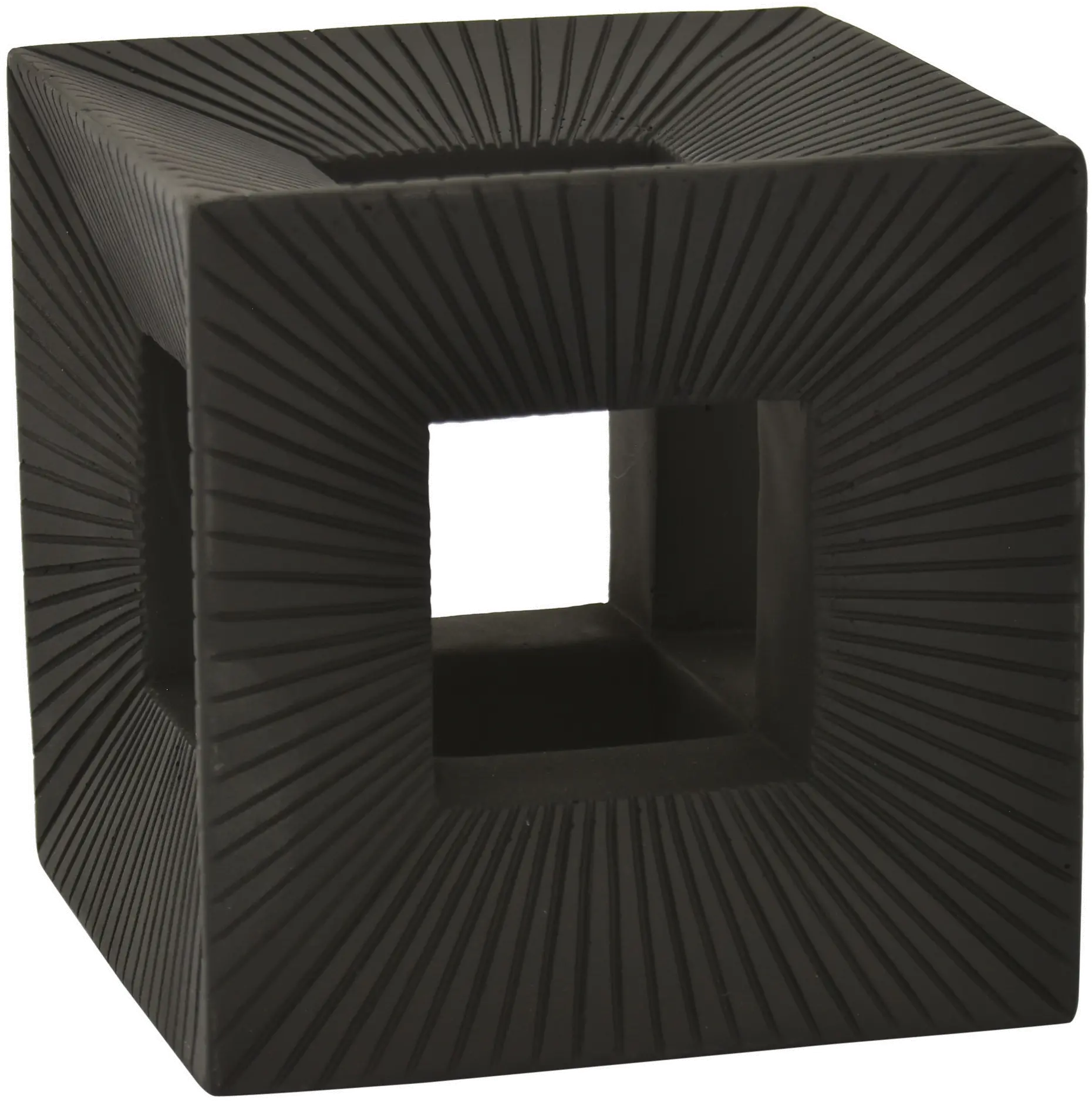 5 Inch Black Cube Tabletop Decoration-1
