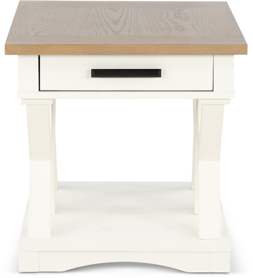 Amy Cotton White End Table