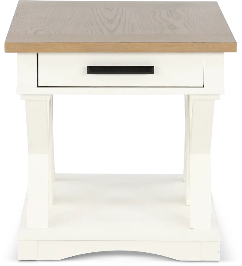 Amy Cotton White End Table