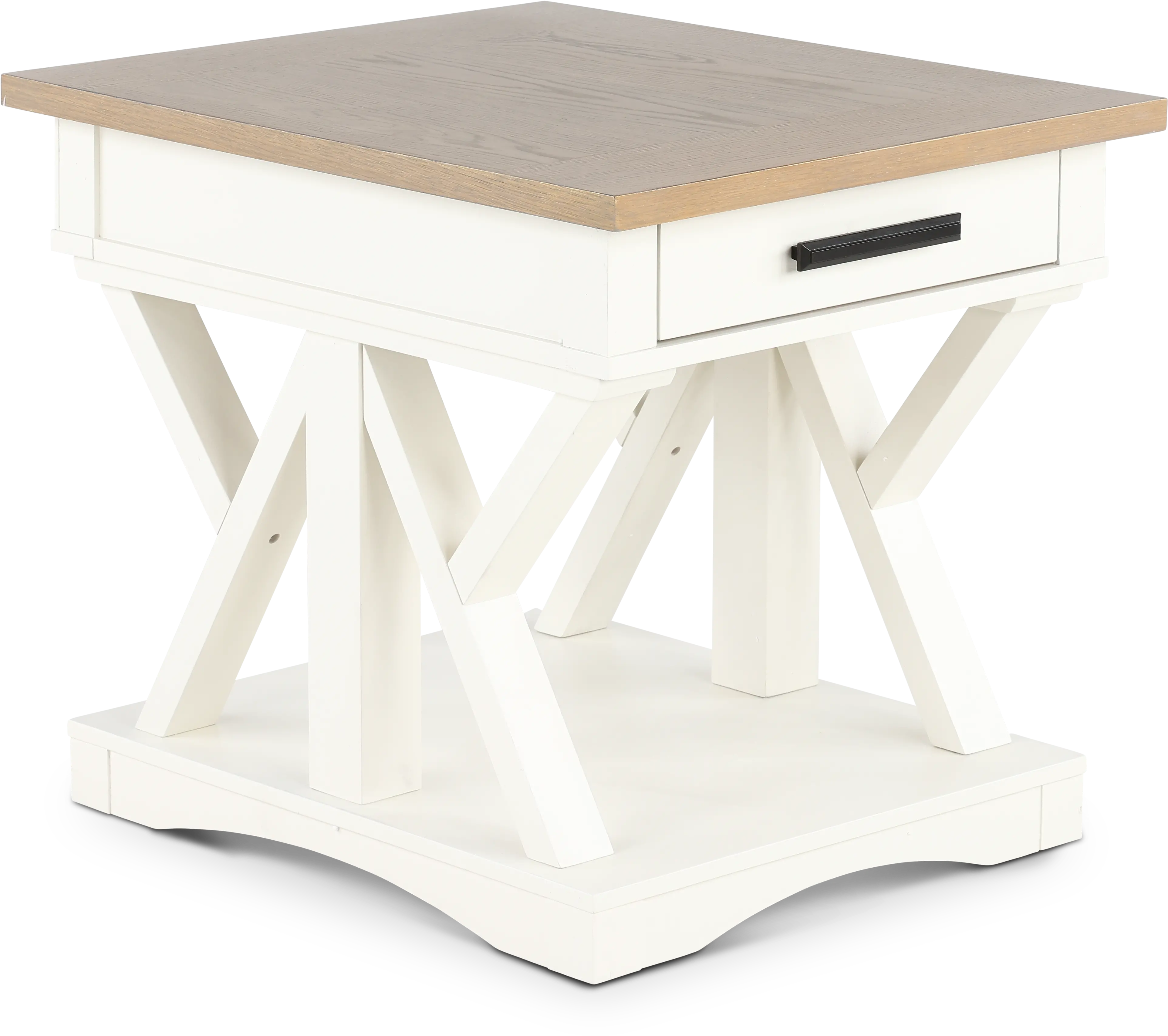 Amy Cotton White End Table-4