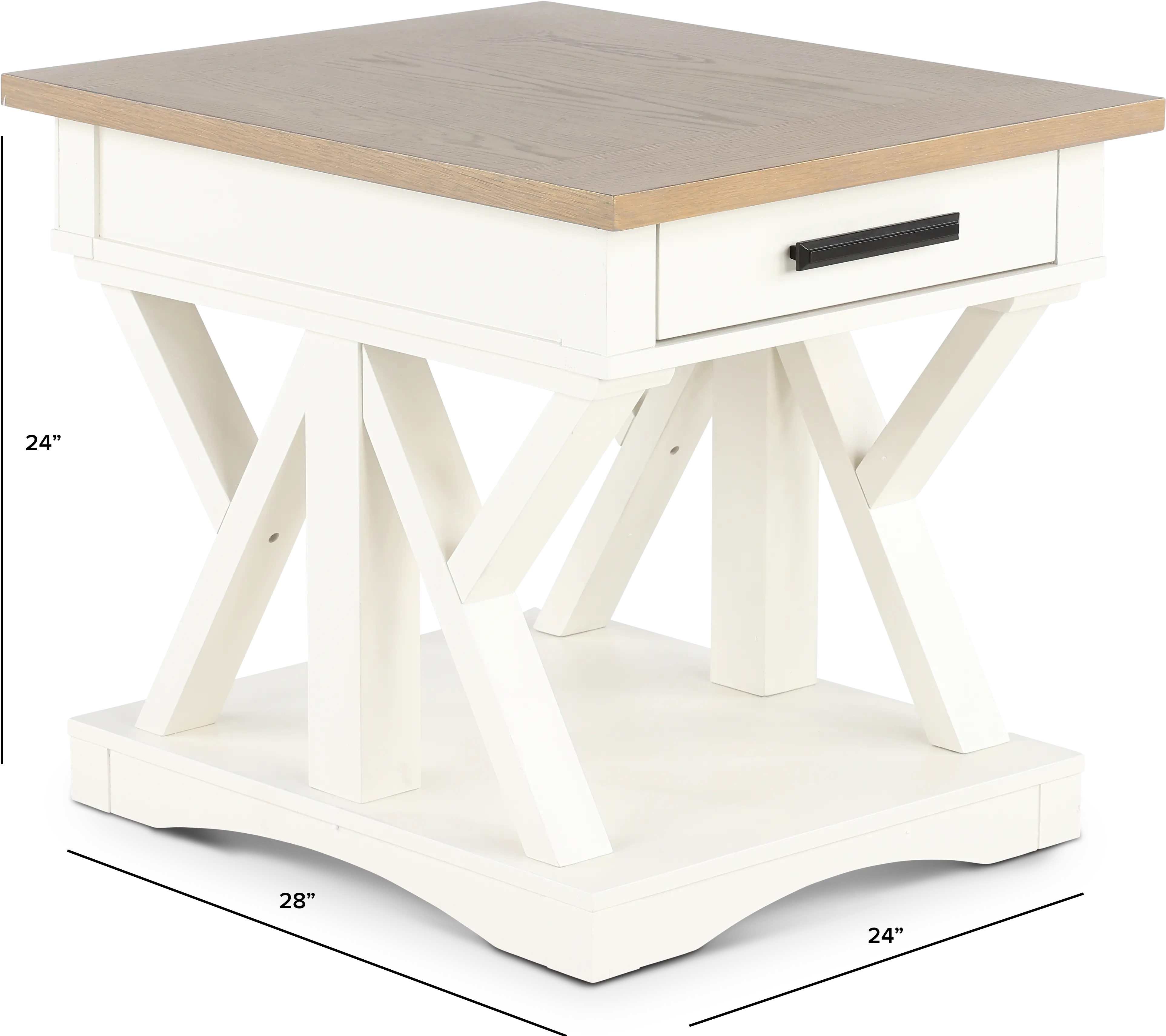 Amy Cotton White End Table-3