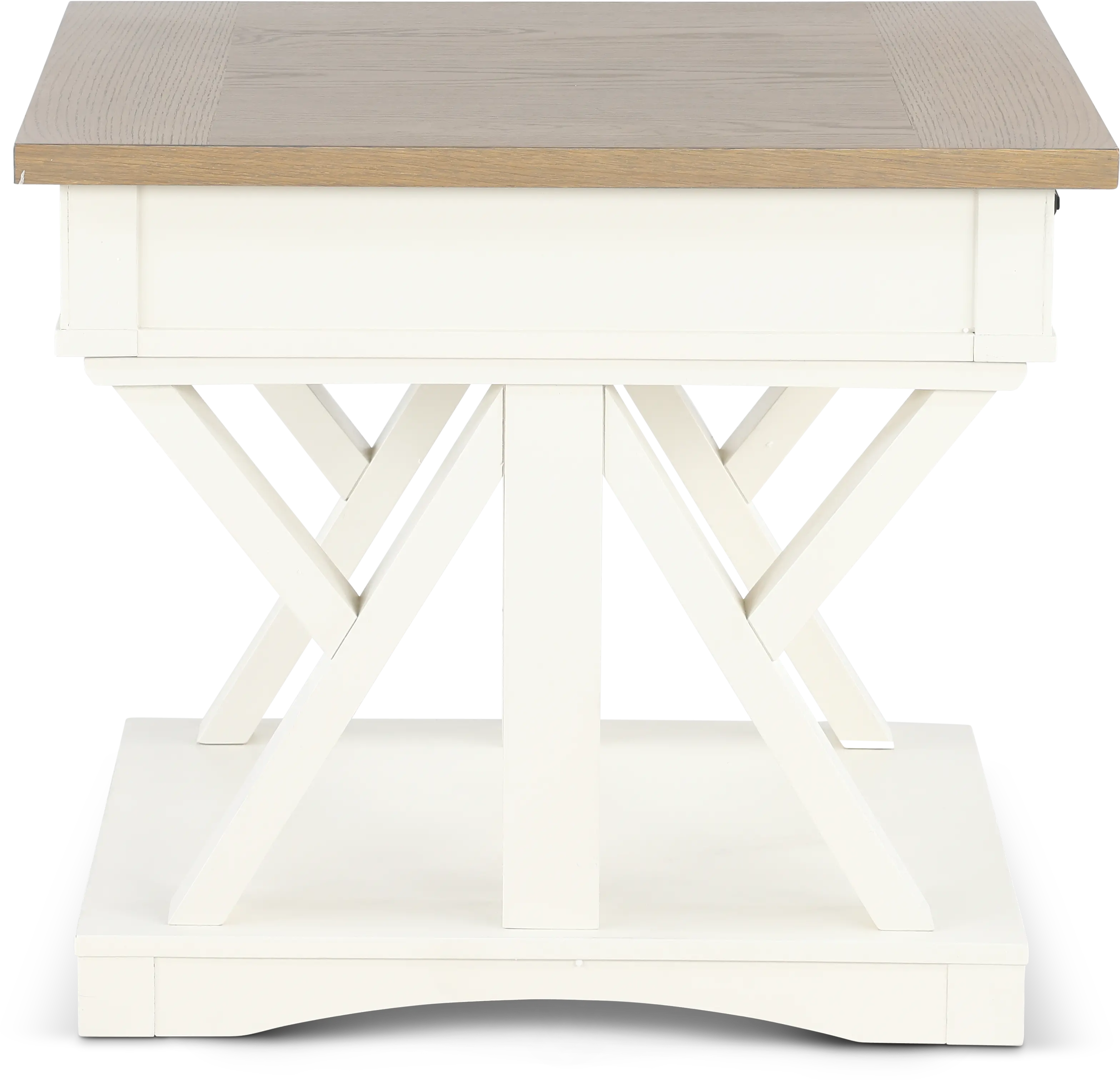 Amy Cotton White End Table-5