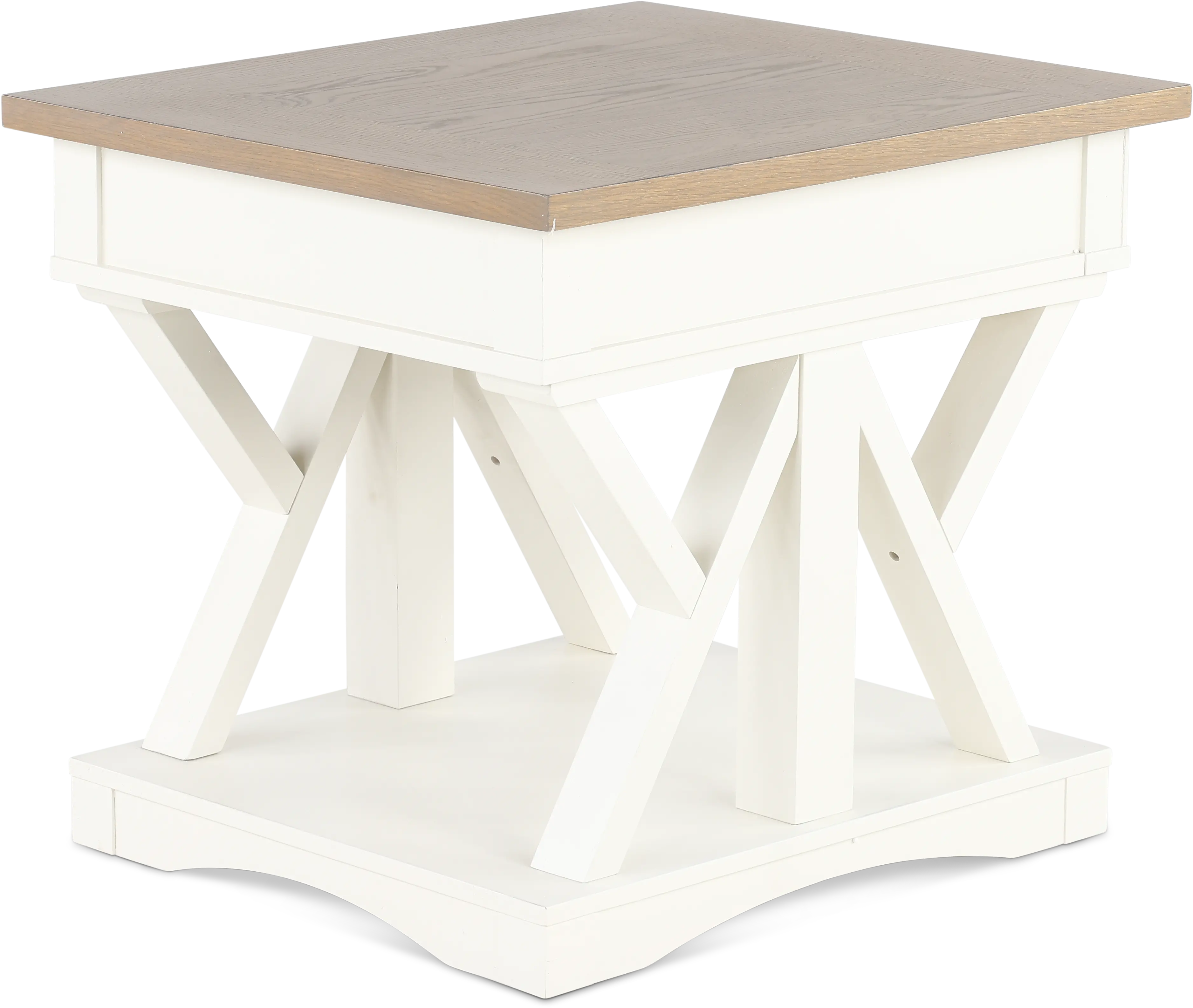 Amy Cotton White End Table-6