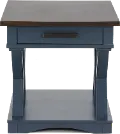 Amy Denim Blue End Table with Drawer