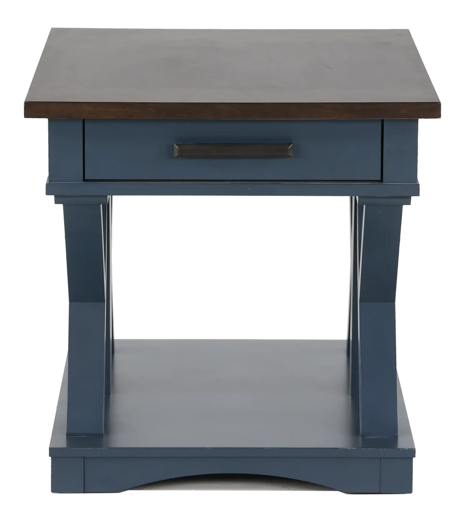 Amy Denim Blue End Table with Drawer-1