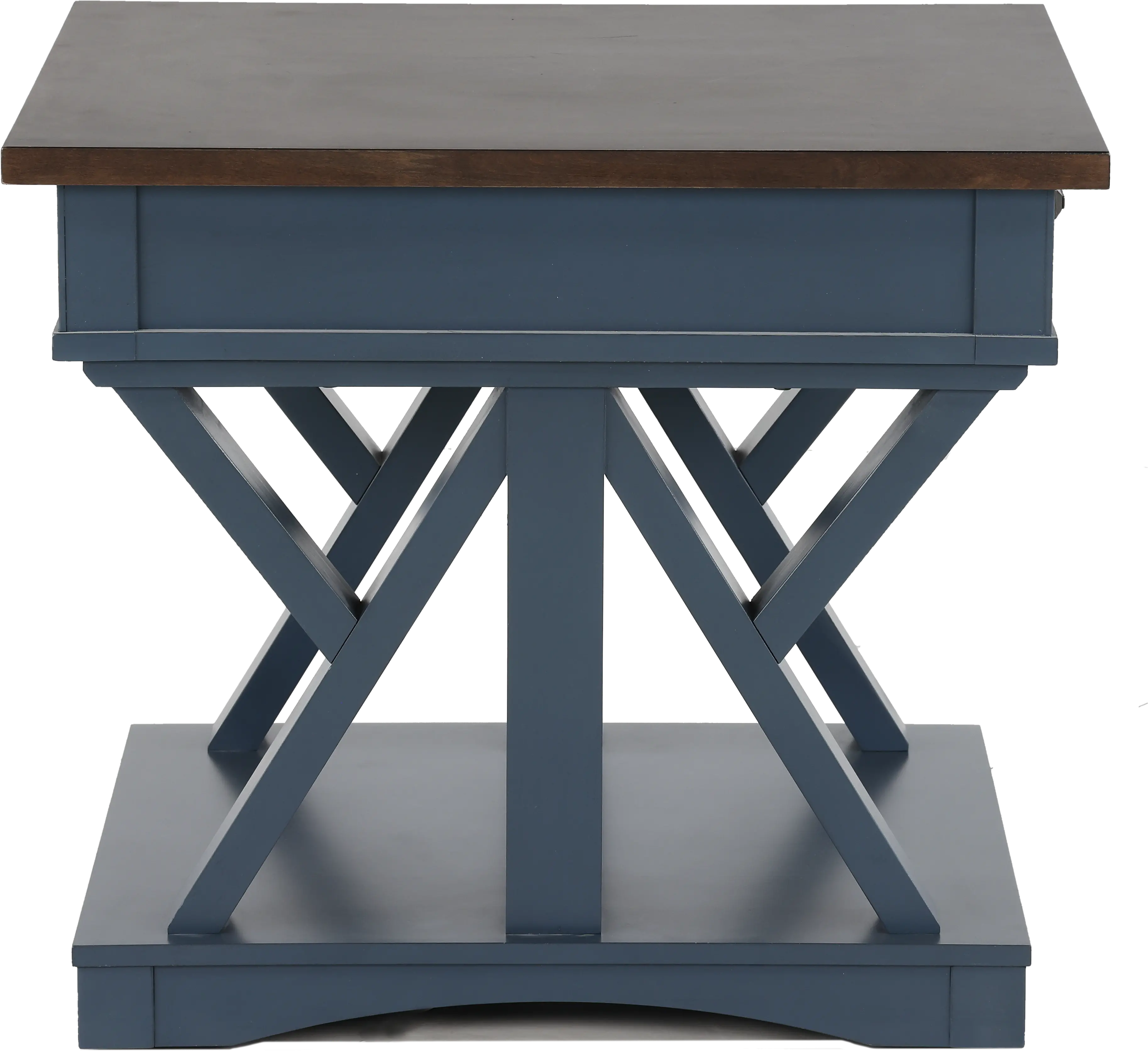 Amy Denim Blue End Table with Drawer-5