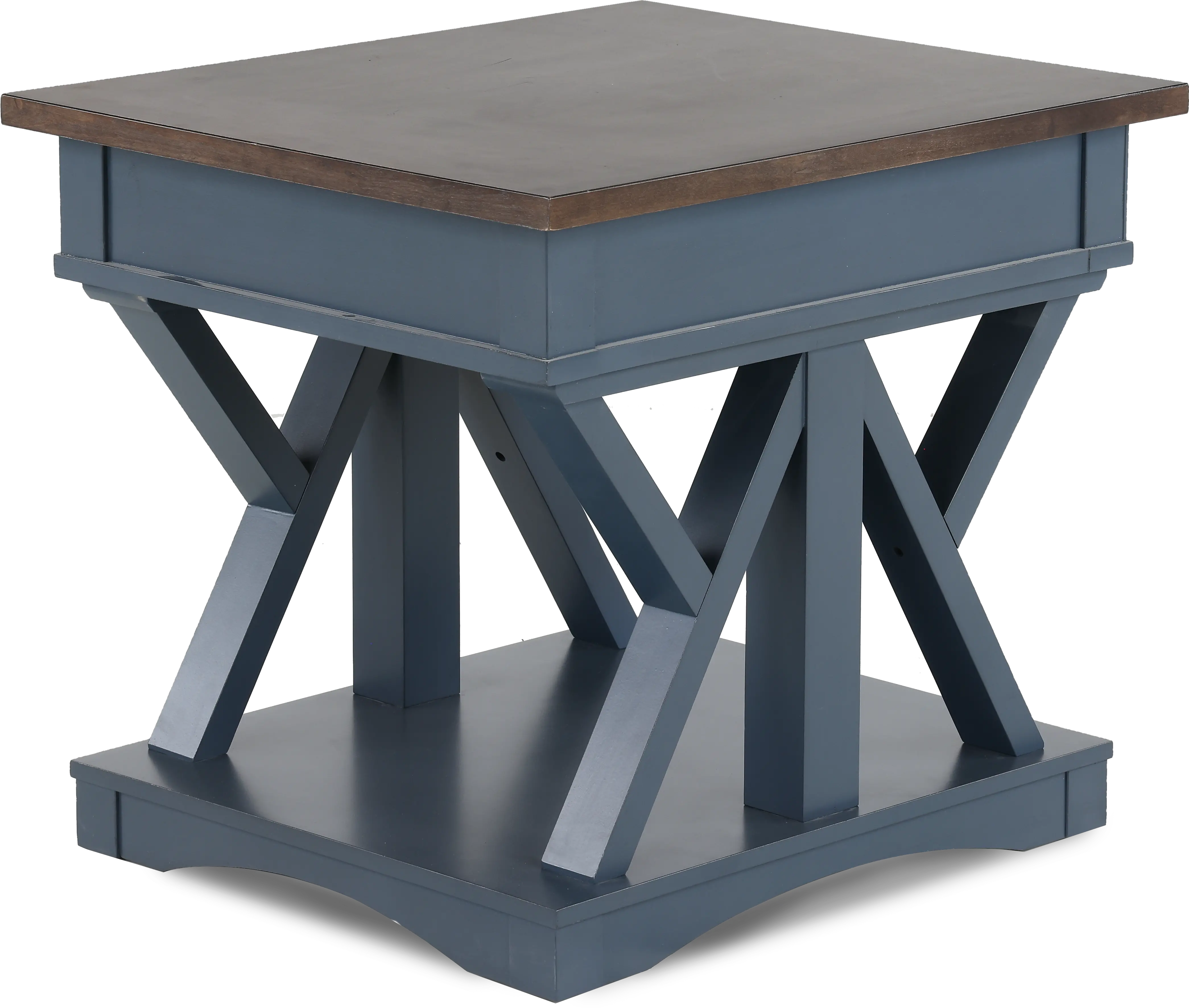 Amy Denim Blue End Table with Drawer-6