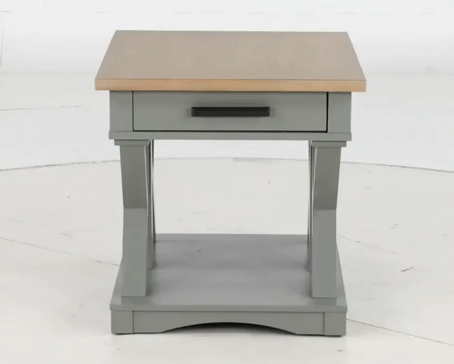 Amy Dove Gray End Table with Drawer-10