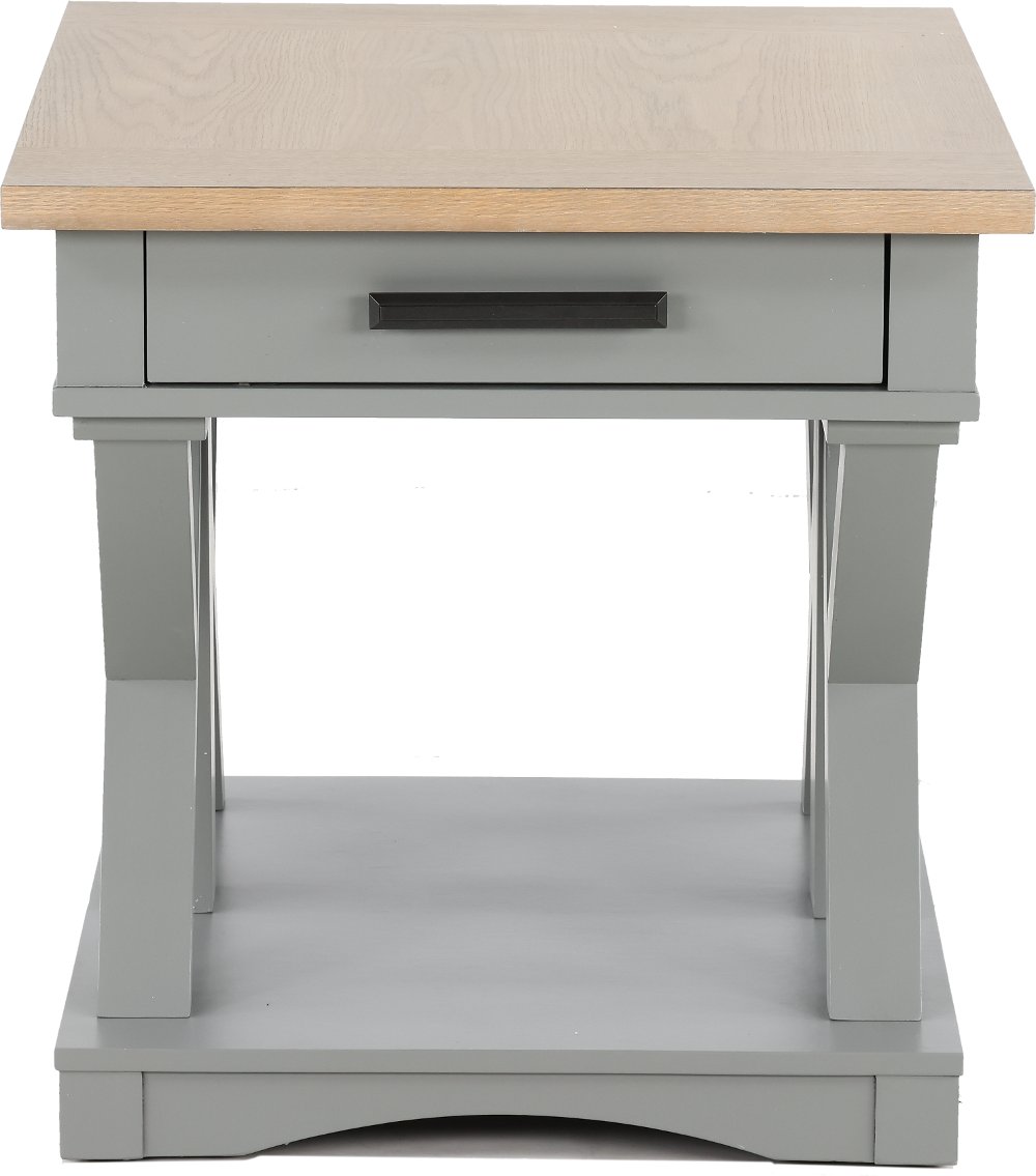 Amy Dove Gray End Table with Drawer