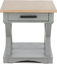 Amy Dove Gray End Table with Drawer