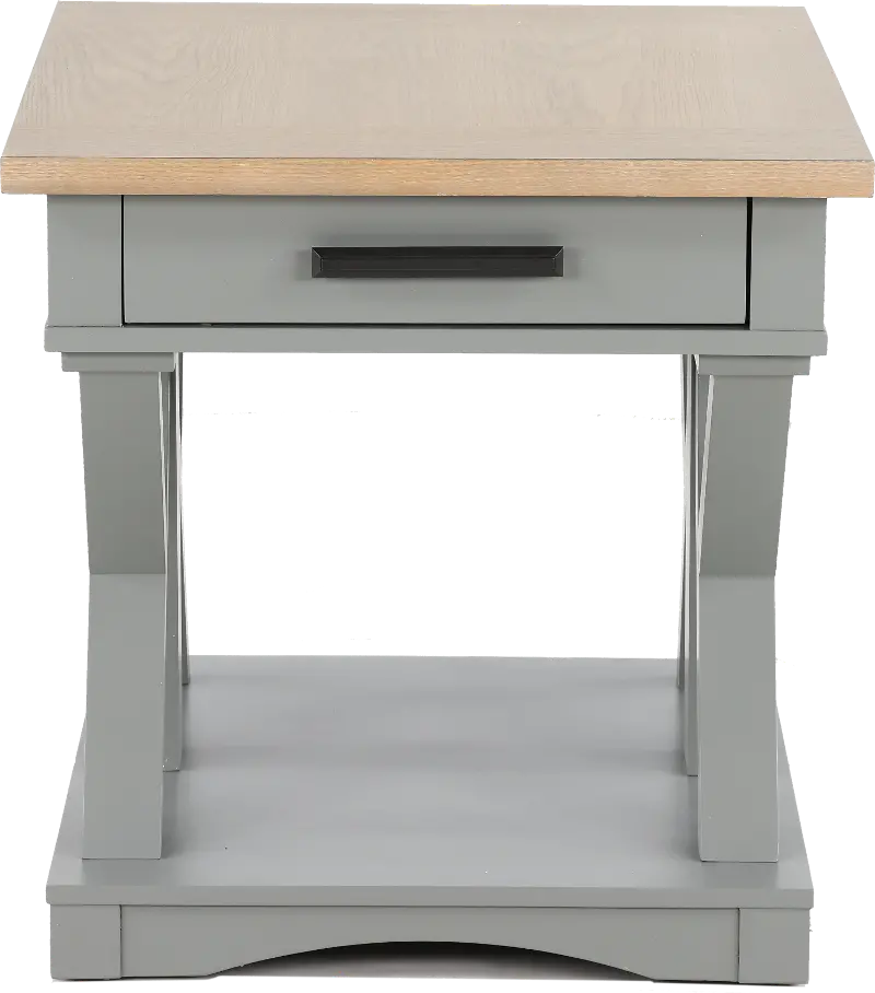 Amy Dove Gray End Table with Drawer