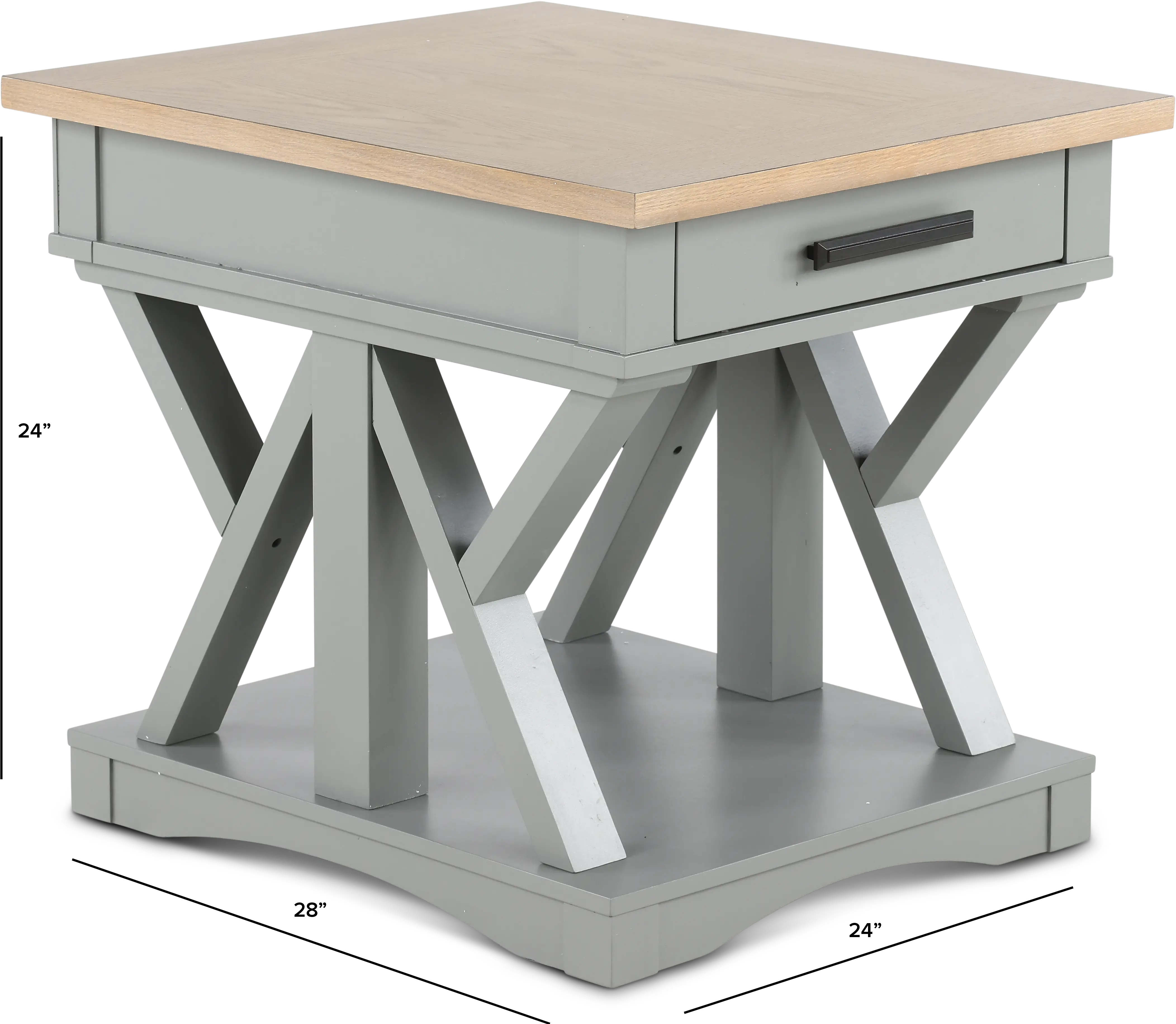 Amy Dove Gray End Table with Drawer-3