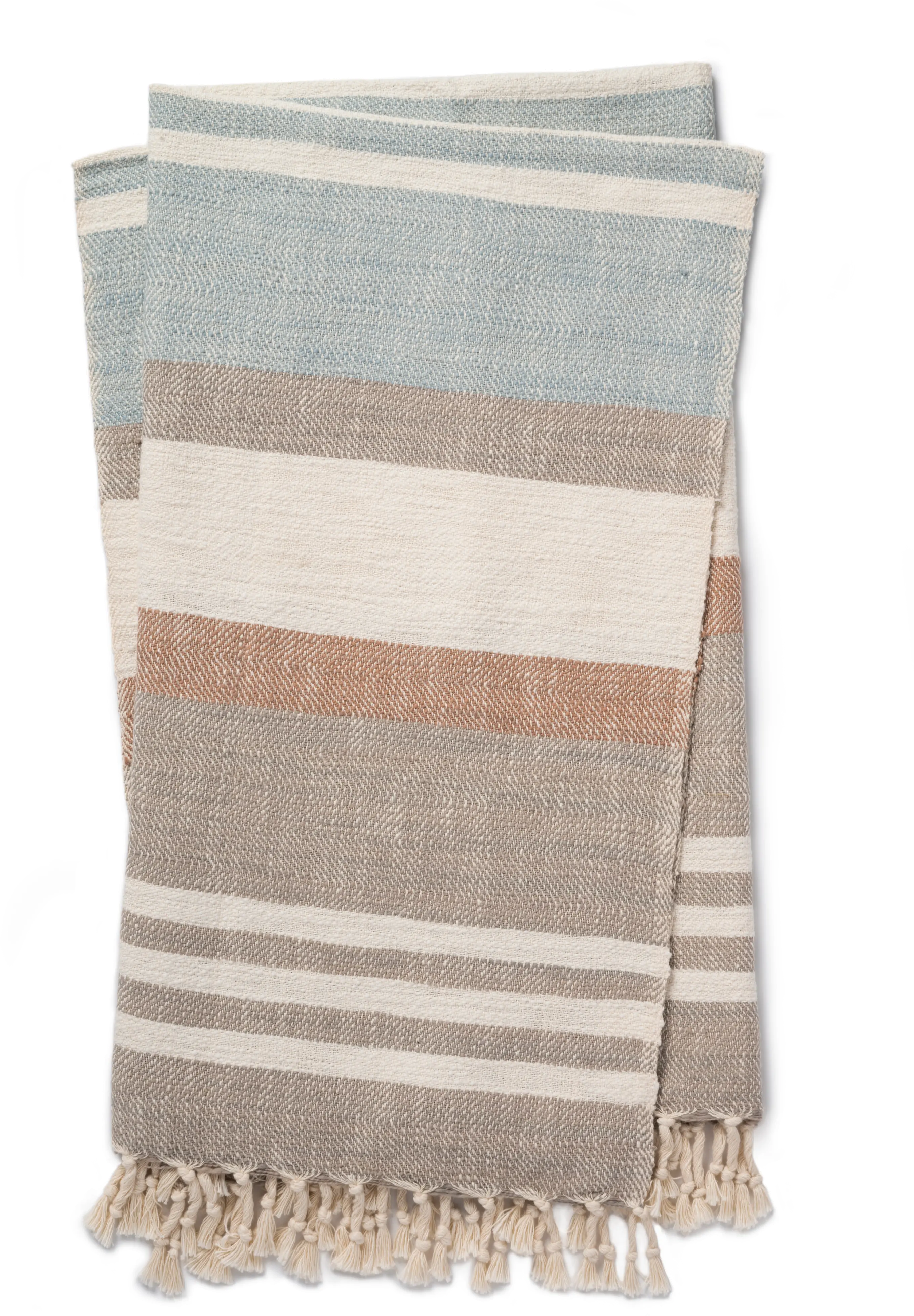 T1036/TAUPEMULTI Magnolia Home Furniture Hand Taupe and Multi Color Cotton Throw Blanket-1