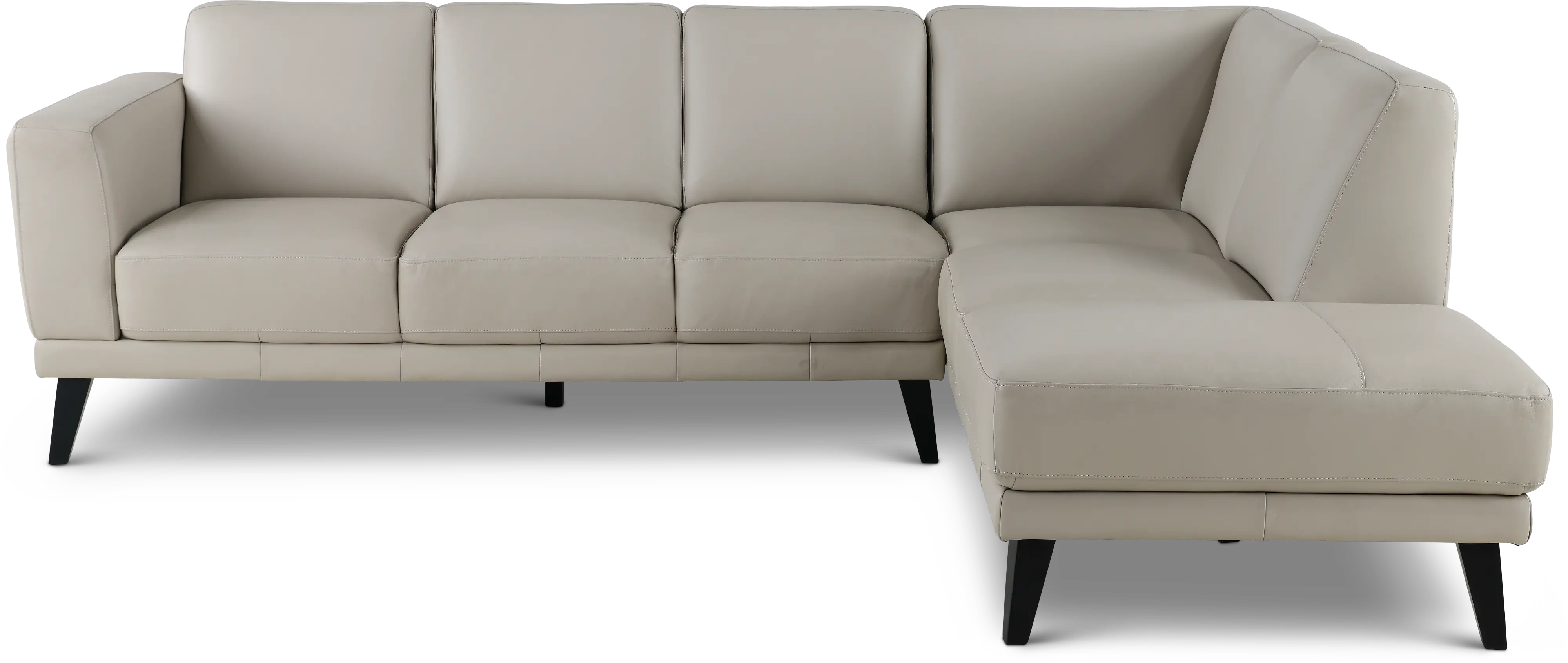 Altamura Mist Gray Leather 2 Piece Sectional-1