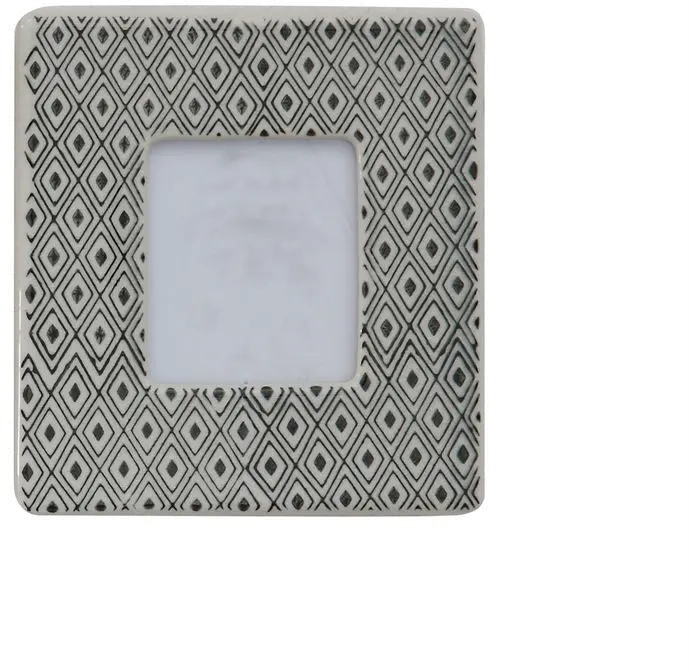 AH0225/STONEFRAME Cream and Black Stoneware Picture Frame-2