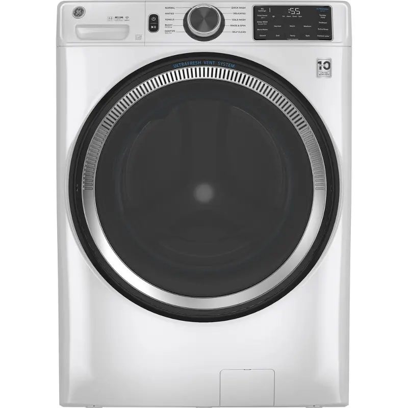 GE 4.8 Cu Ft Front Load Washer with UltraFresh - White
