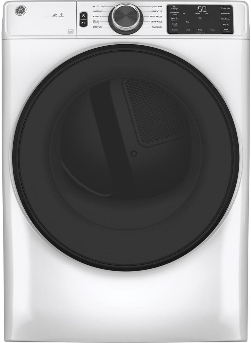GE Smart Front Load Electric Dryer with Sanitize Cycle -  7.8 cu. ft. White