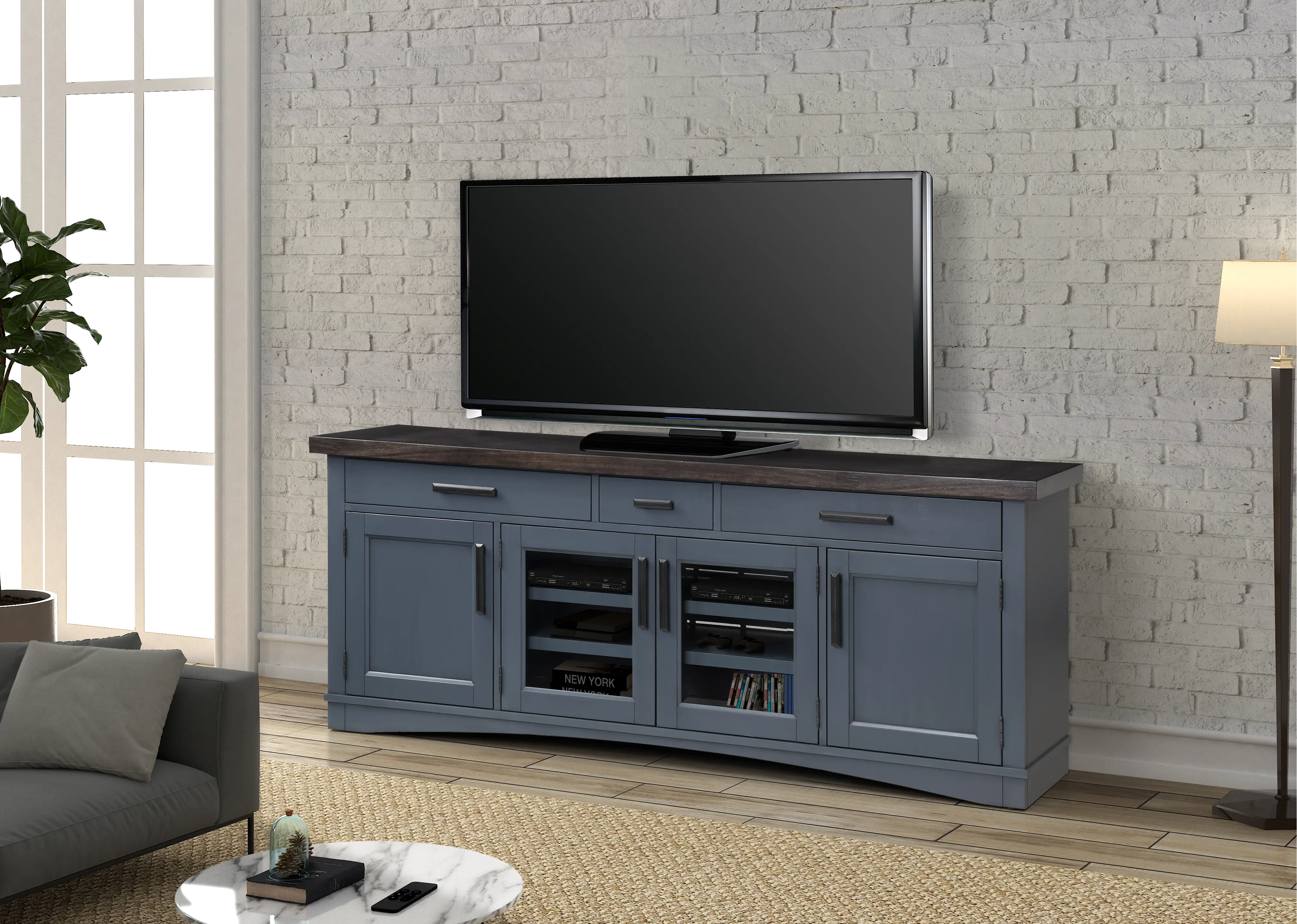 Amy Denim Blue 76  TV Stand-8