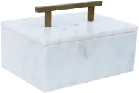 White Faux Marble Box with Handle