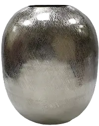 14 Inch Modern Silver Finish Streak Vase