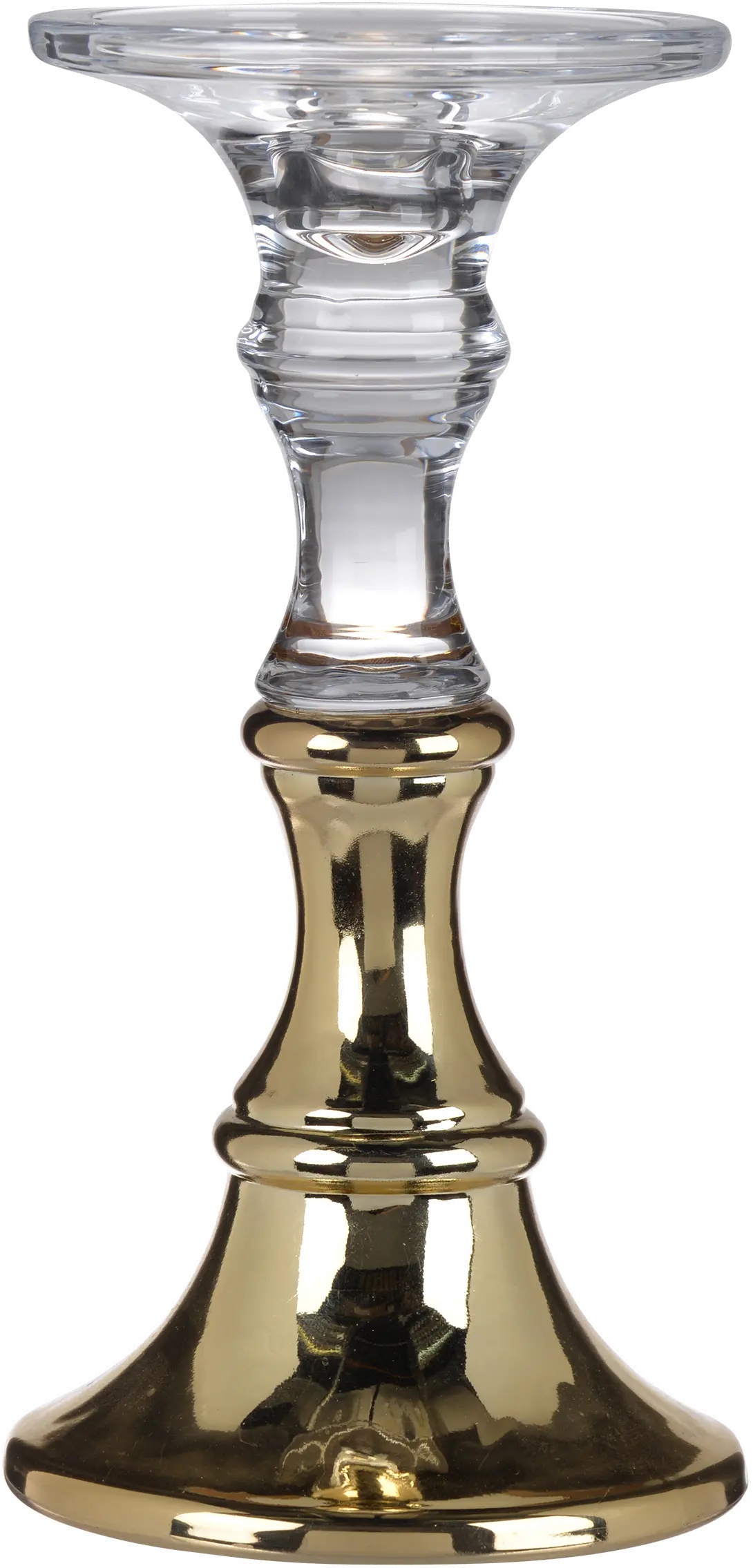9  Clear and Gold Candle Holder-1