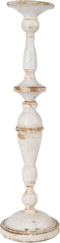 19  Distressed Cream Candle Holder