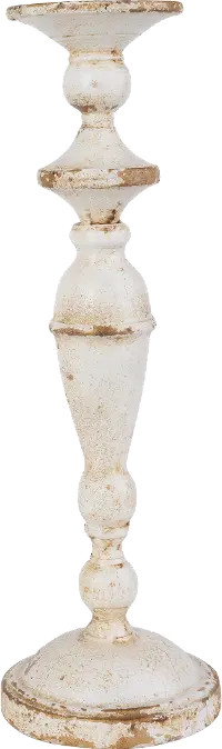 16  Distressed Cream Candle Holder