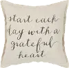 A Grateful Heart Natural Beige Cotton Throw Pillow