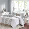 Blue and White 6 Piece Queen Caelie Bedding Collection
