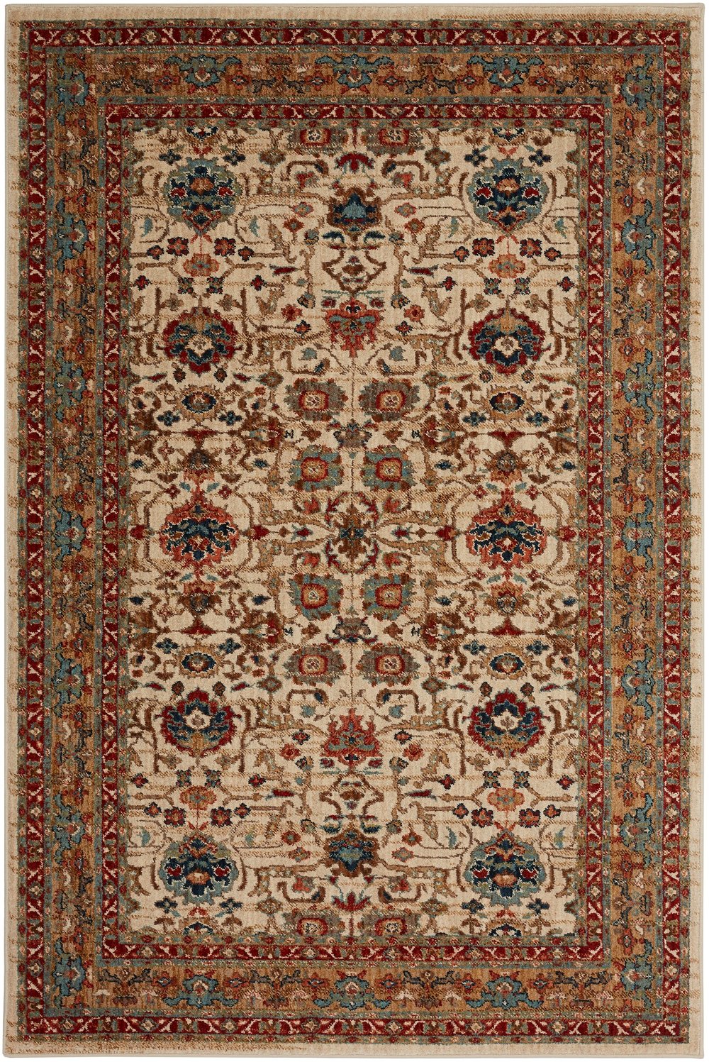 Spice Market 5 x 8 Keralam Cream and Red Area Rug
