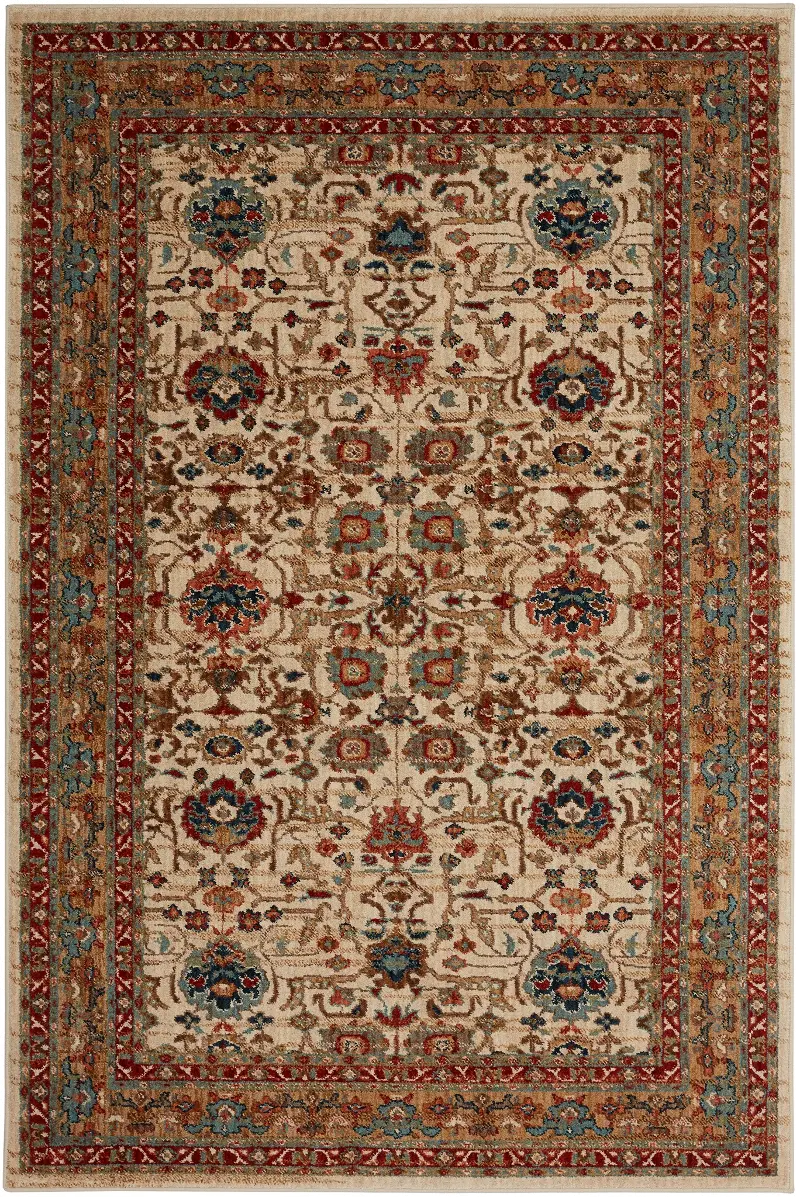 Spice Market 5 x 8 Keralam Cream and Red Area Rug
