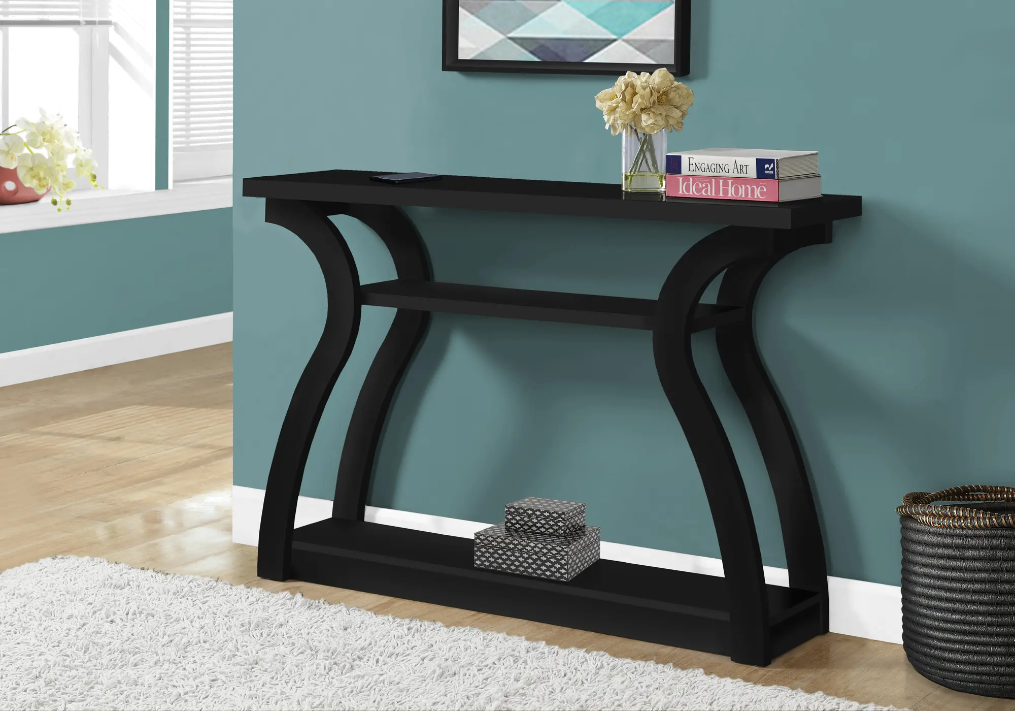 Hall Console Table - Black-2