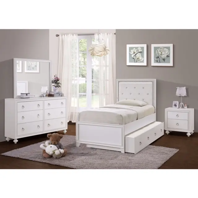 Bella White 4 Piece Twin Bedroom Set-1