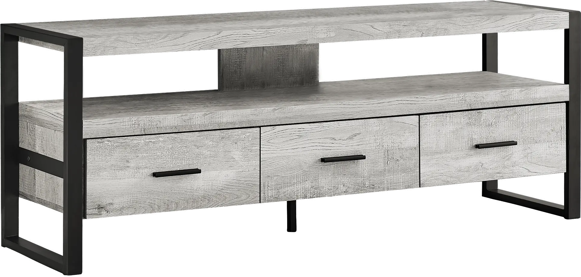 Modern Industrial Gray 3 Drawer TV Stand-1