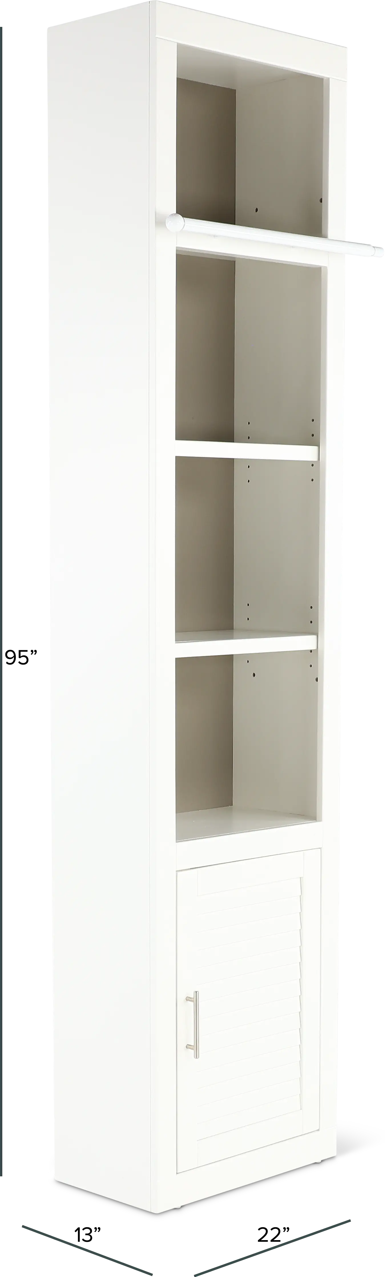 Catrina White 22  Bookcase with Reversible Door-3