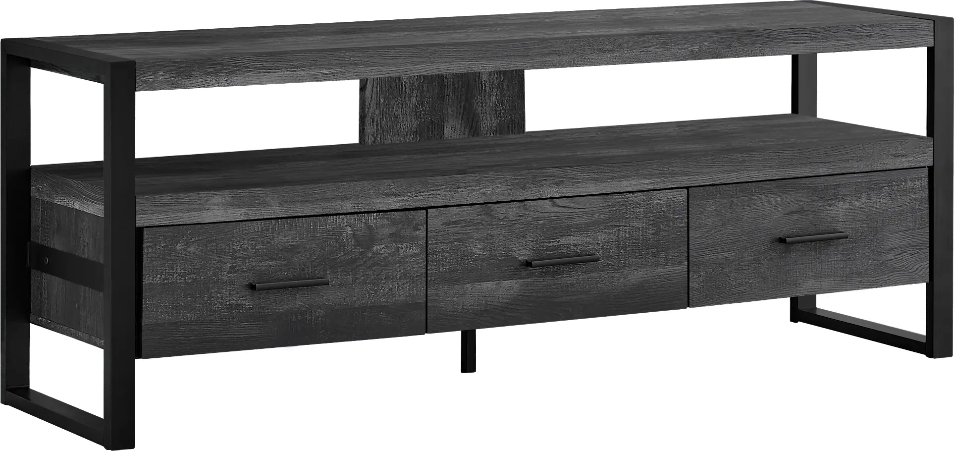 Industrial Black 3 Drawer TV Stand-1