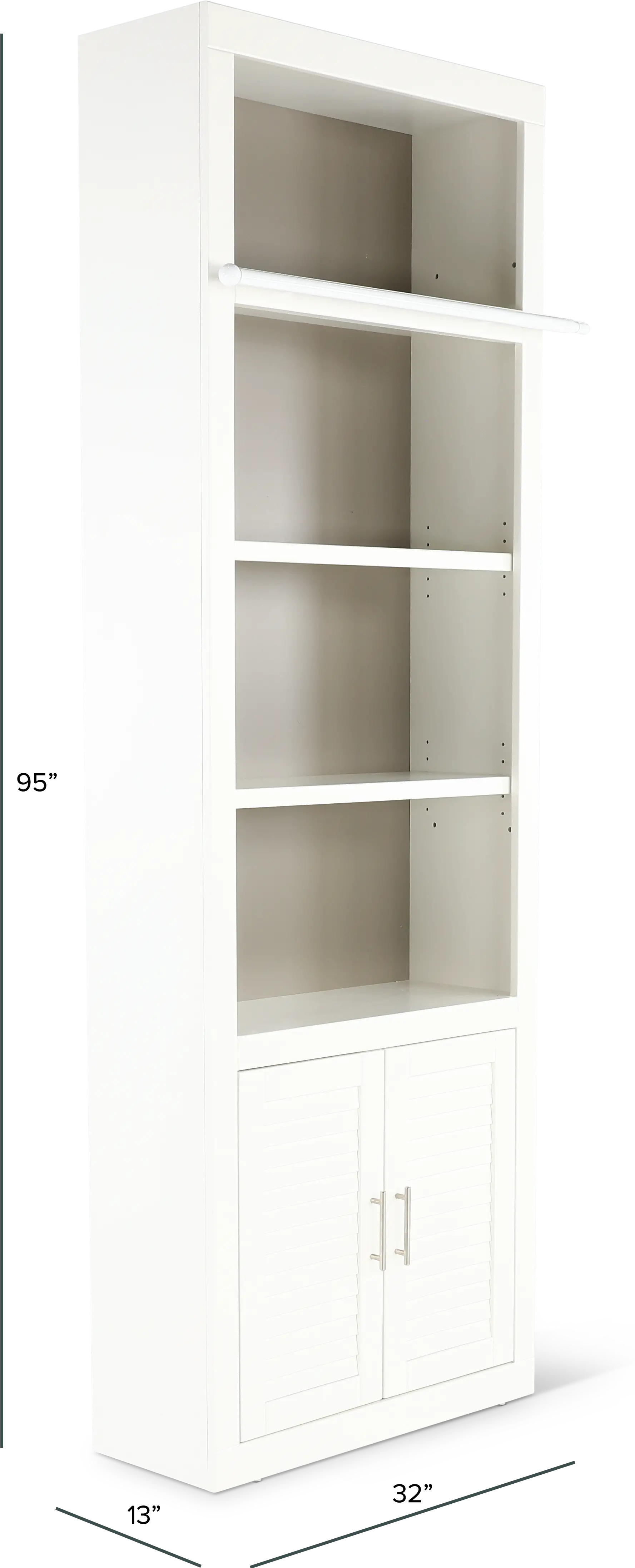 Catrina White 32  Bookcase with Reversible Door-3