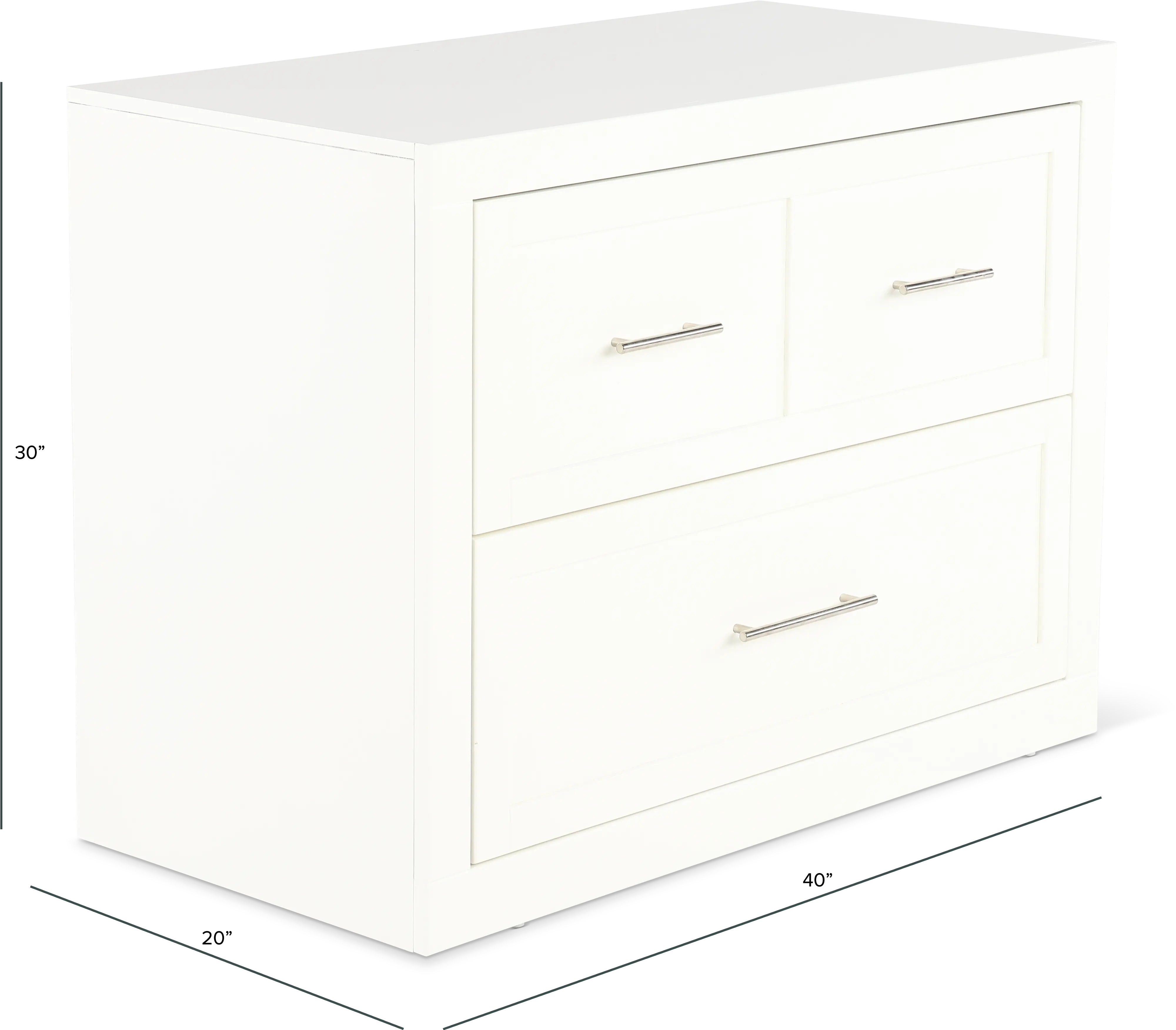 Catrina White 2 Drawer Lateral File Cabinet-3