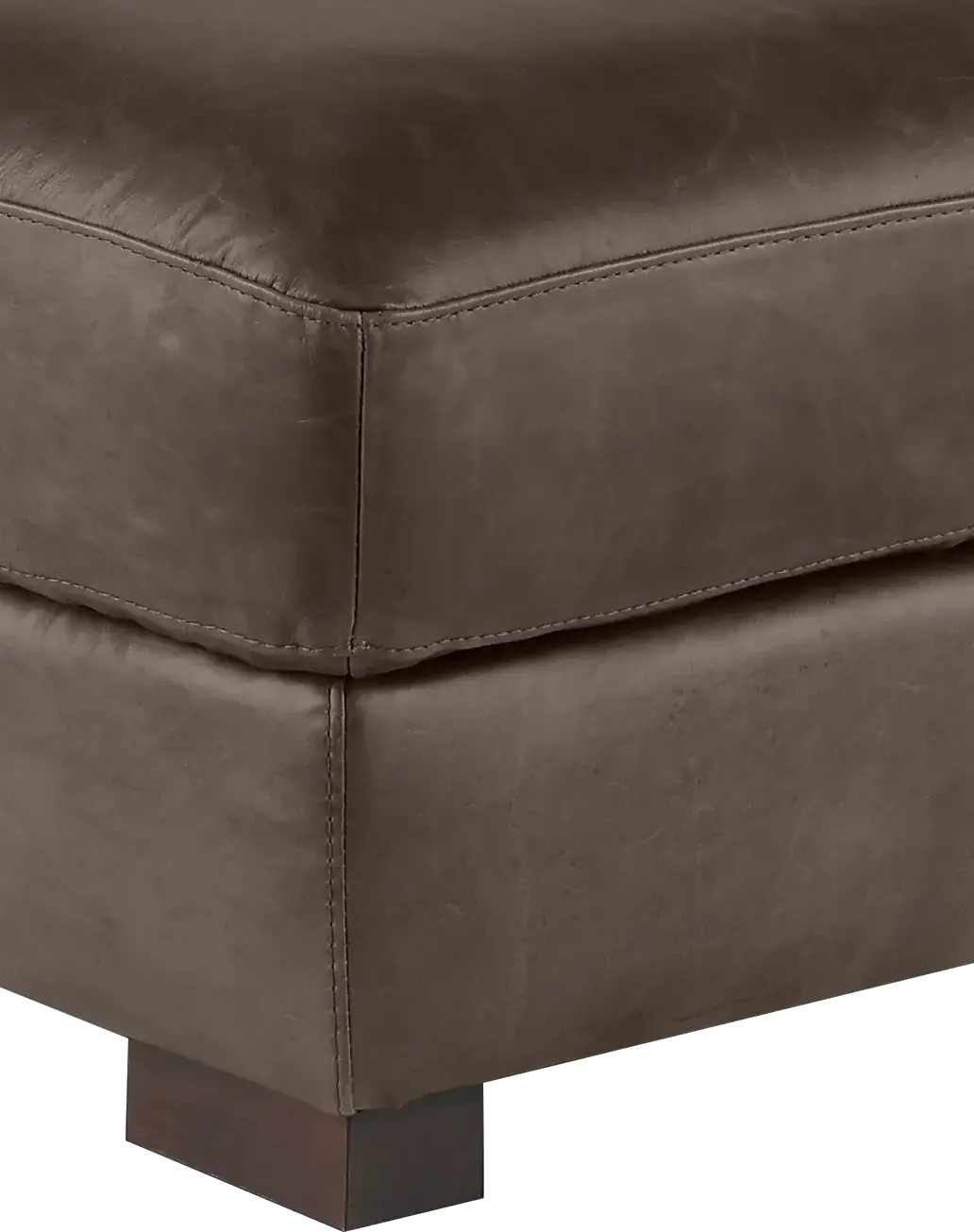 Dakota Brown Leather Ottoman-2
