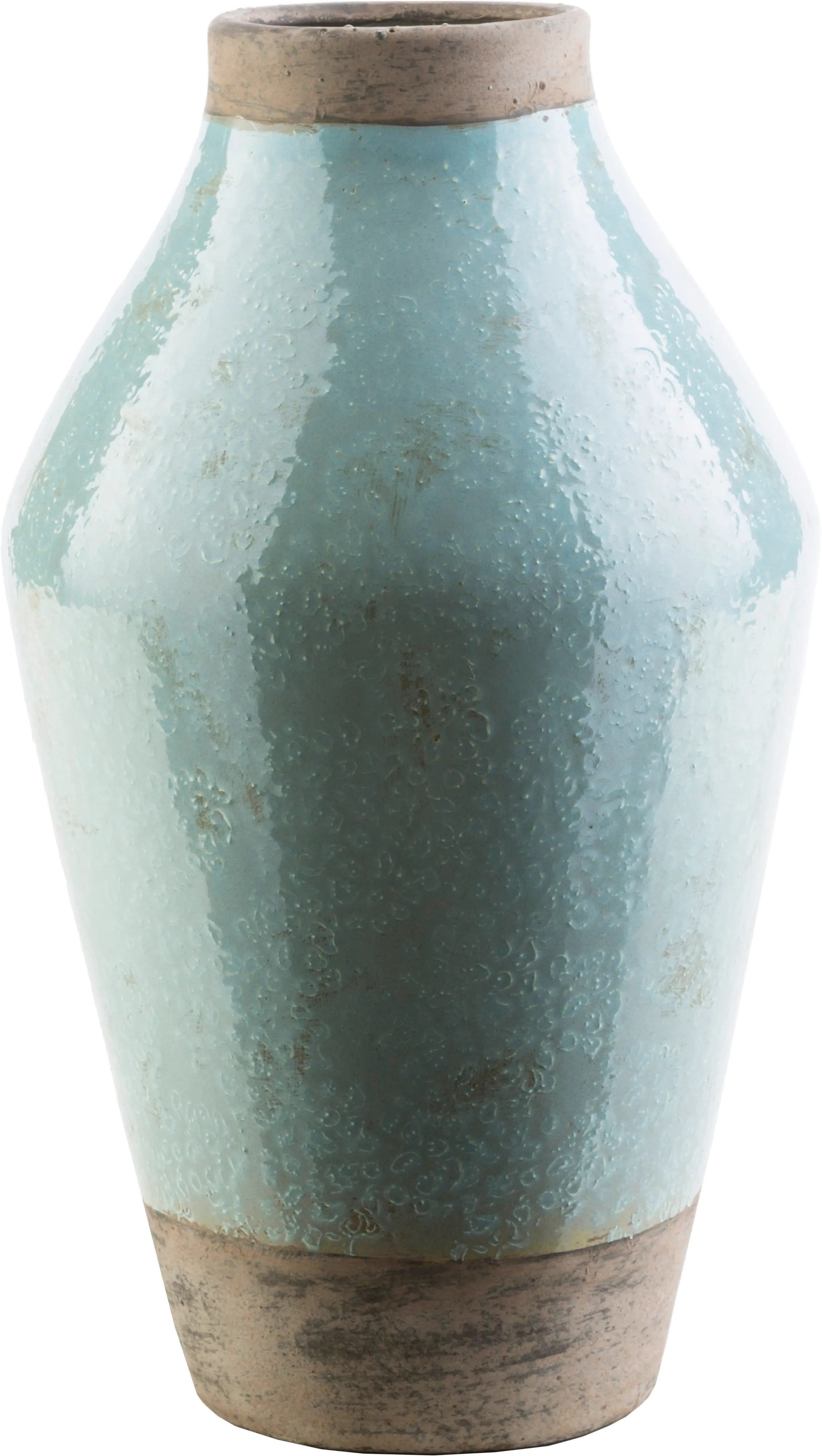 LCL600-S/SAGEVASE 14 Inch Sage Green and Dark Brown Ceramic Vase-1