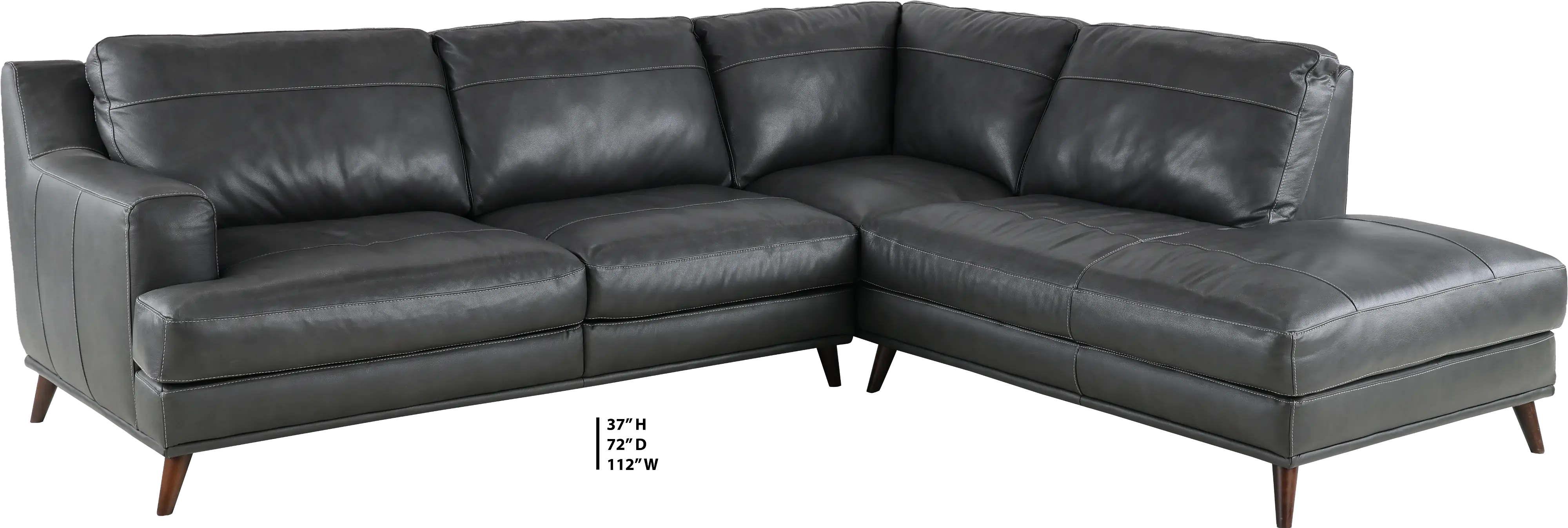 Caruso Gray Leather 2 Piece Sectional-3