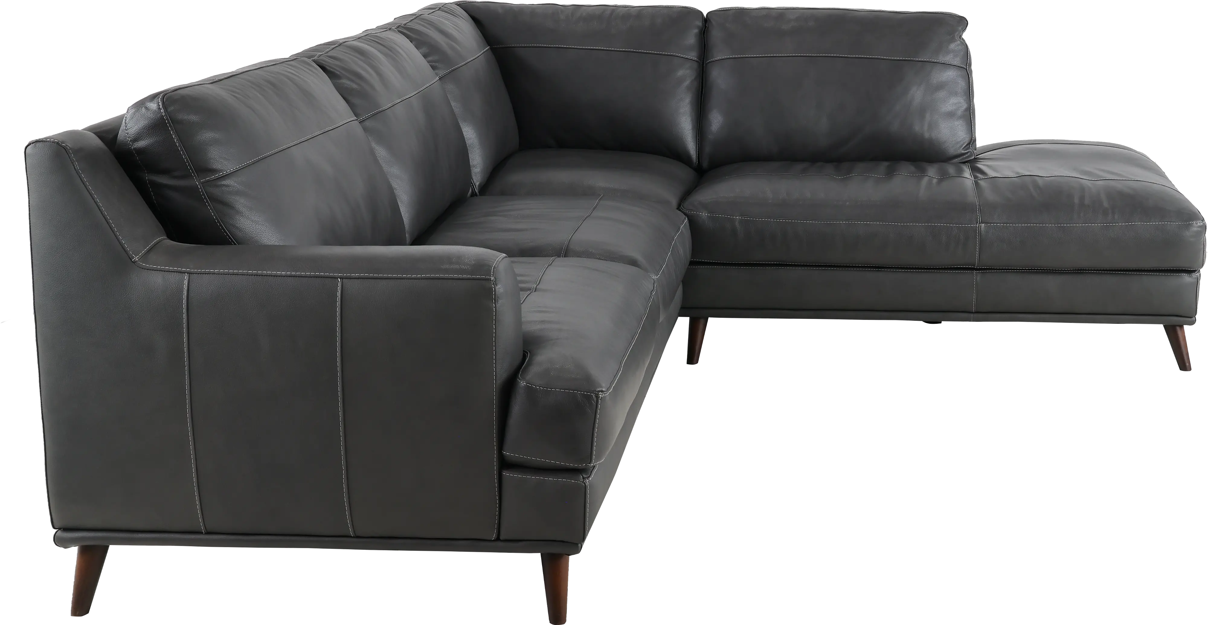 Caruso Gray Leather 2 Piece Sectional-4