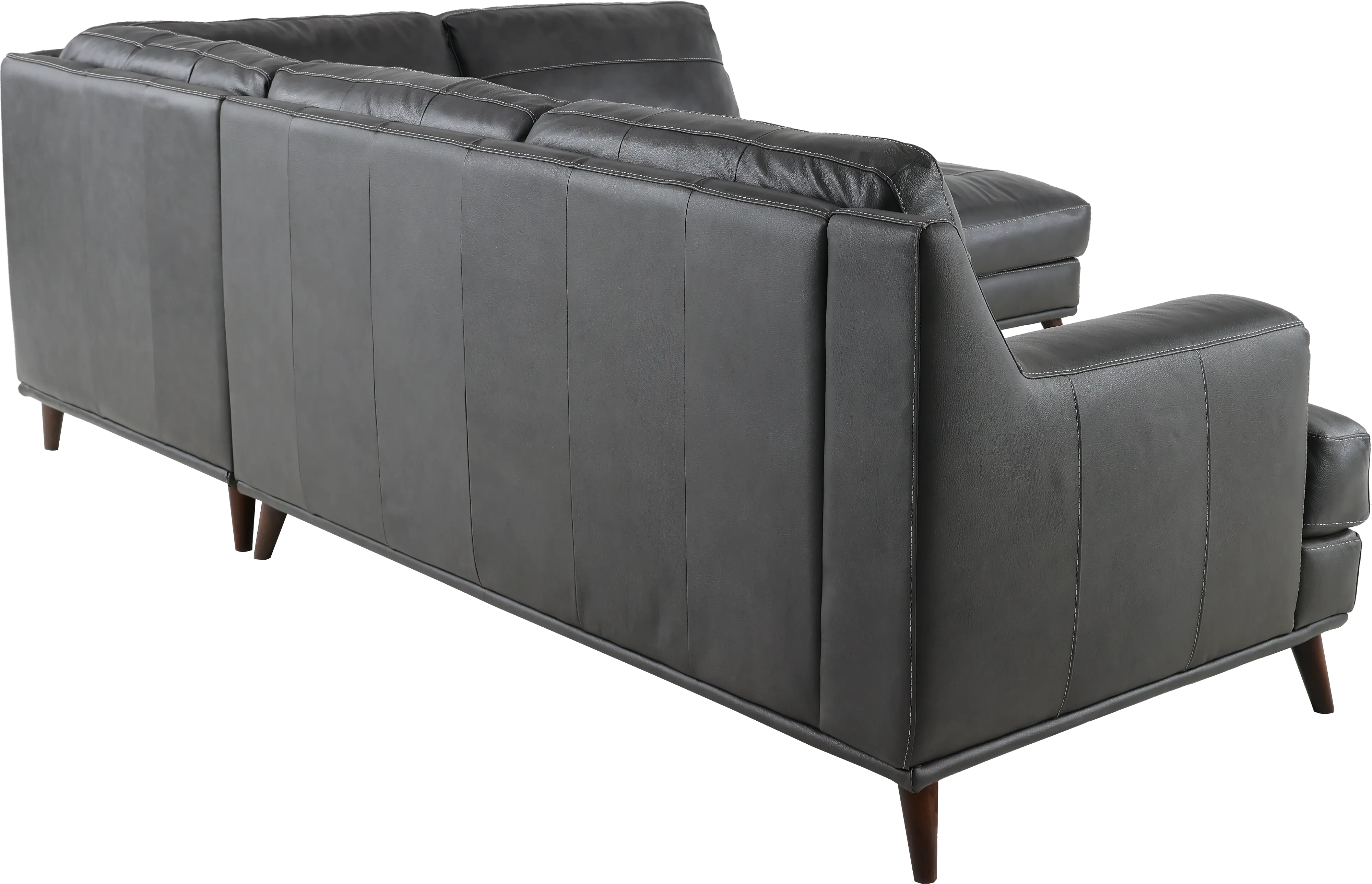 Caruso Gray Leather 2 Piece Sectional-5
