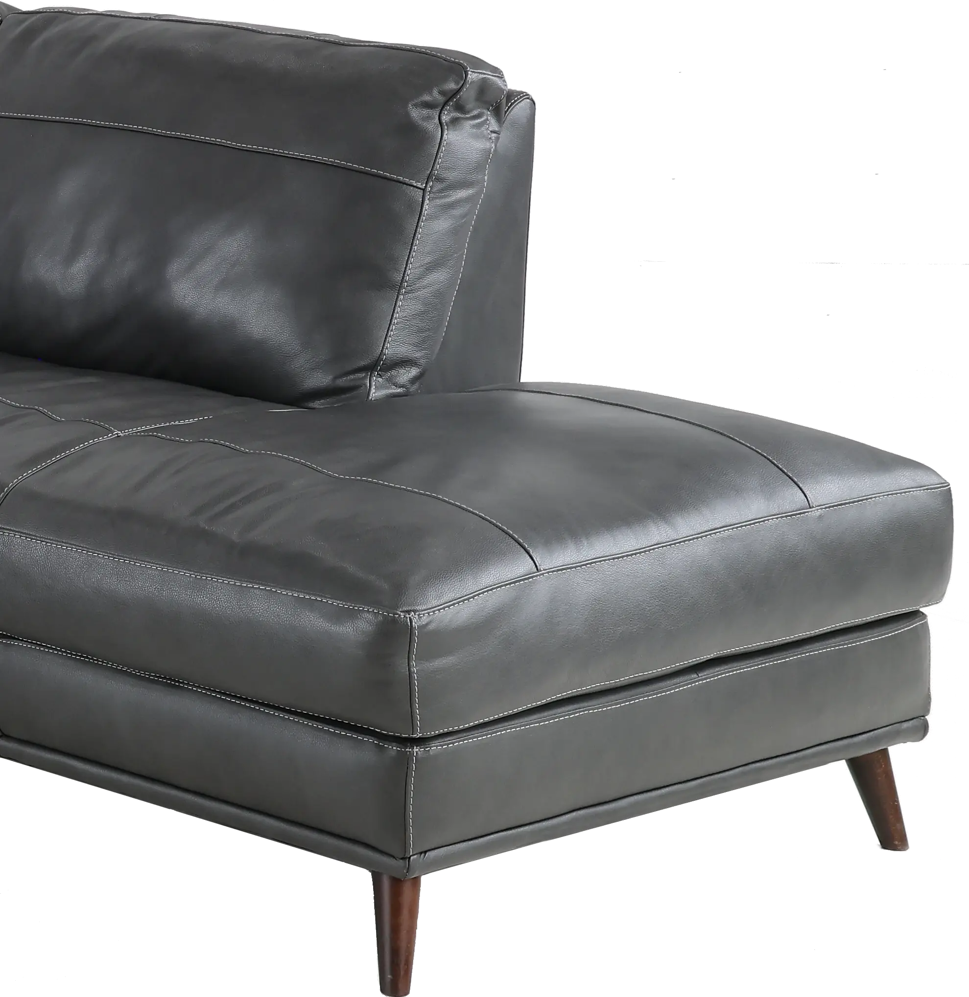 Caruso Gray Leather 2 Piece Sectional-6
