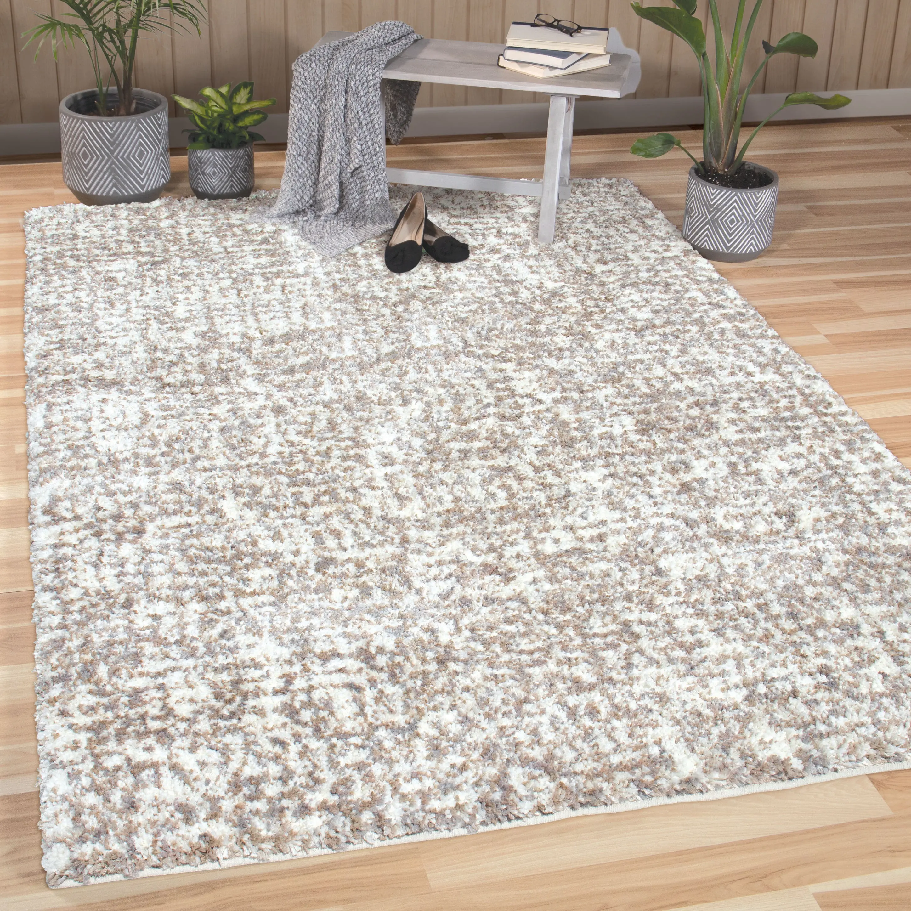 JA03/7.10X10.10 Cottontail 8 x 10 Ditto White Area Rug-2